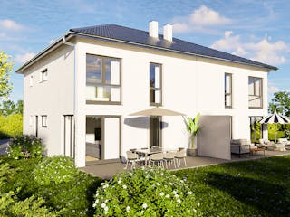 Massivhaus Luzern von P & P Massivhaus Schlüsselfertig ab 325000€, Stadtvilla Außenansicht 1