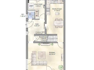 Massivhaus Luzern von P & P Massivhaus Schlüsselfertig ab 325000€, Stadtvilla Grundriss 1