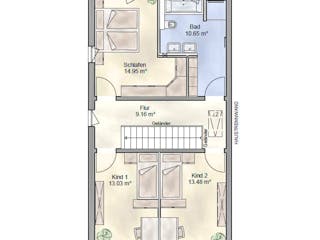 Massivhaus Luzern von P & P Massivhaus Schlüsselfertig ab 325000€, Stadtvilla Grundriss 2