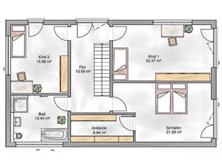 Massivhaus Amsterdam von P & P Massivhaus Schlüsselfertig ab 414000€, Cubushaus Grundriss 2