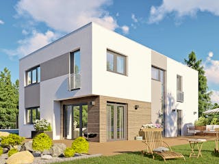 Massivhaus Berlin von P & P Massivhaus Schlüsselfertig ab 435000€, Cubushaus Außenansicht 1