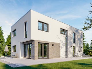 Massivhaus Berlin von P & P Massivhaus Schlüsselfertig ab 435000€, Cubushaus Außenansicht 3