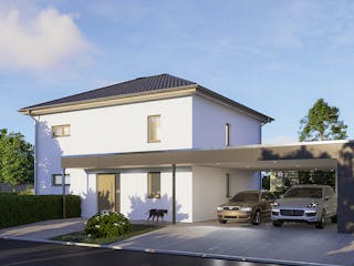 Massivhaus Como von P & P Massivhaus Schlüsselfertig ab 333000€, Stadtvilla Außenansicht 2