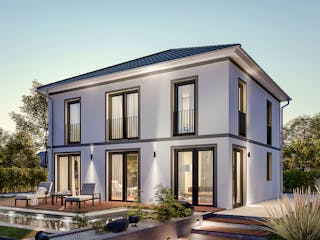 Massivhaus Florenz von P & P Massivhaus Schlüsselfertig ab 320000€, Stadtvilla Außenansicht 3