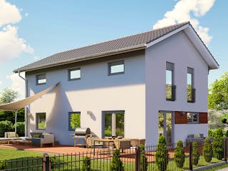 Massivhaus Meran von P & P Massivhaus Schlüsselfertig ab 335000€, Satteldach-Klassiker Außenansicht 1