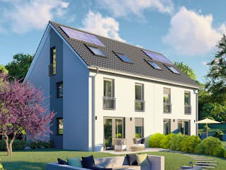 Massivhaus Salzburg von P & P Massivhaus Schlüsselfertig ab 299000€, Satteldach-Klassiker Außenansicht 1