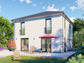 Massivhaus Siena von P & P Massivhaus Schlüsselfertig ab 299000€, Stadtvilla Außenansicht 1