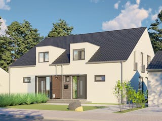 Massivhaus Wien von P & P Massivhaus Schlüsselfertig ab 315000€, Satteldach-Klassiker Außenansicht 2