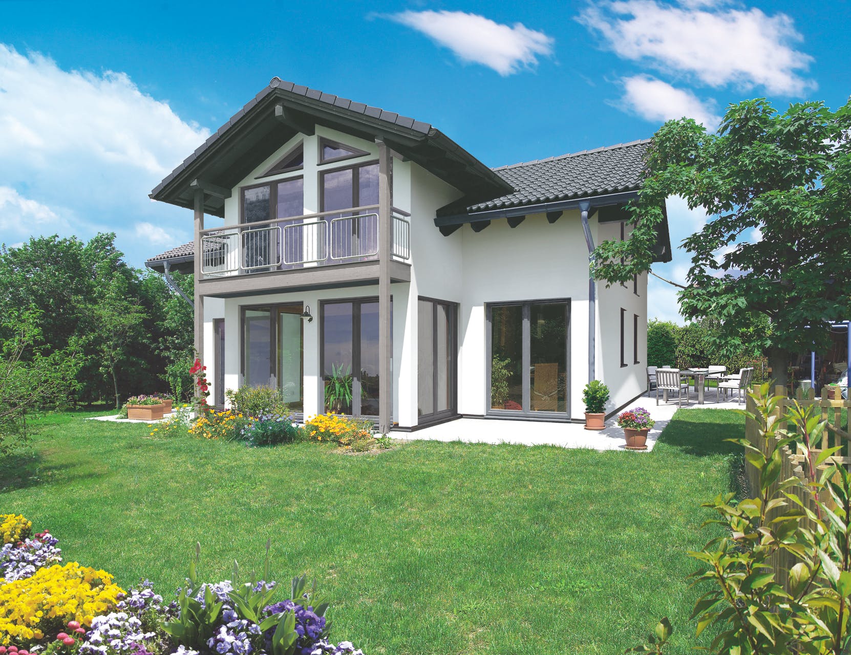 Fertighaus Felico von Fingerhut Haus Schlüsselfertig ab 498985€, Satteldach-Klassiker Außenansicht 2