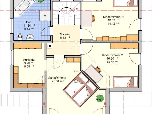 Fertighaus Felico von Fingerhut Haus Schlüsselfertig ab 498985€, Satteldach-Klassiker Grundriss 2