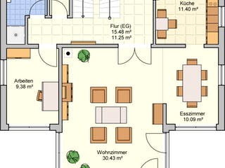 Fertighaus Felico von Fingerhut Haus Schlüsselfertig ab 498985€, Satteldach-Klassiker Grundriss 1