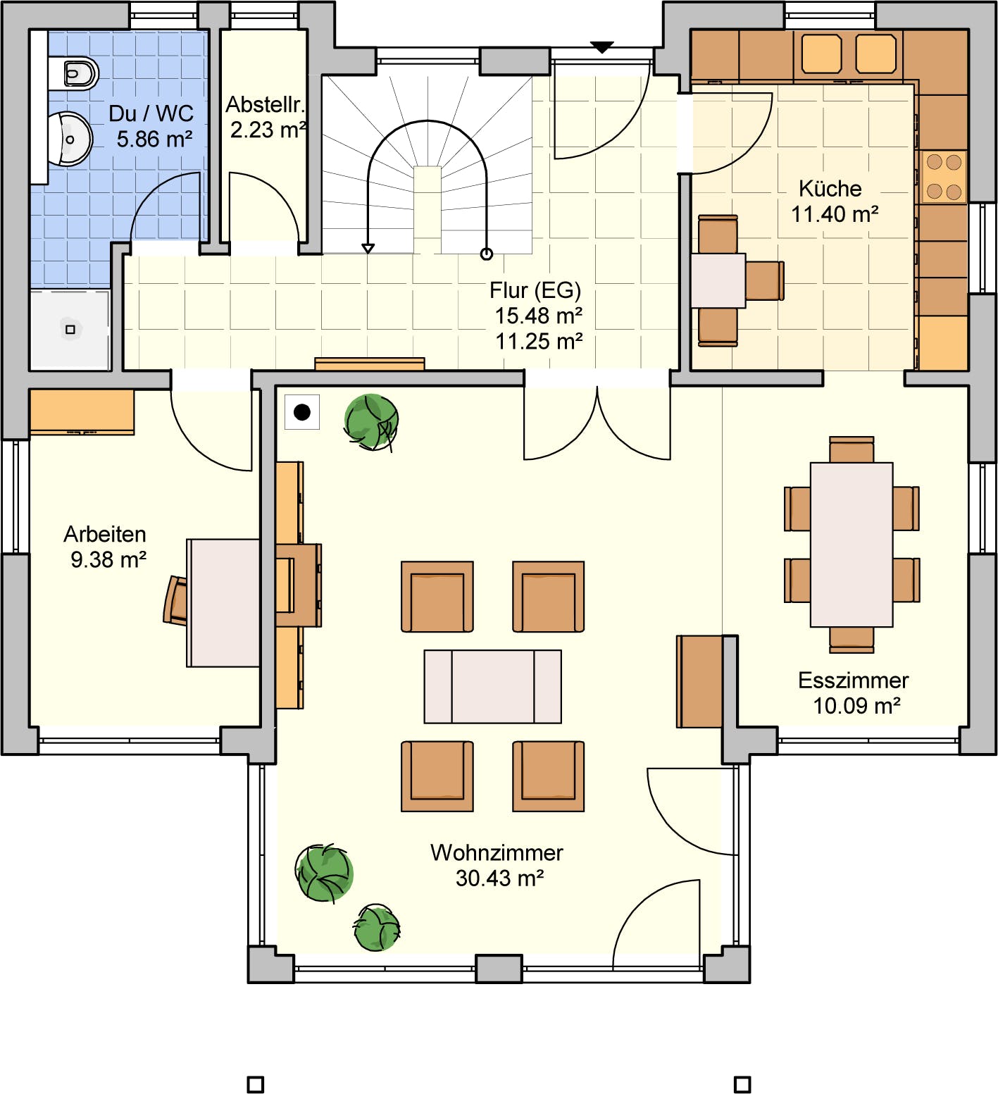 Fertighaus Felico von Fingerhut Haus Schlüsselfertig ab 498985€, Satteldach-Klassiker Grundriss 1