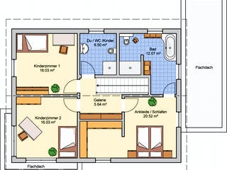 Fertighaus Balance von Fingerhut Haus Schlüsselfertig ab 463021€, Satteldach-Klassiker Grundriss 2