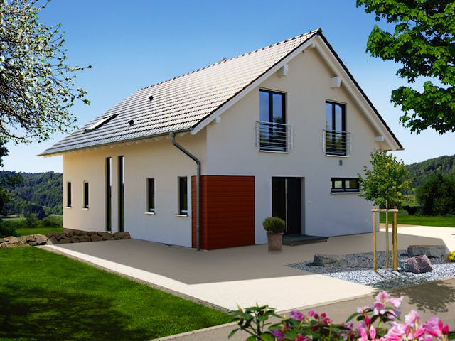 Fertighaus Elarie von Fingerhut Haus Schlüsselfertig ab 470303€, Satteldach-Klassiker Außenansicht 1