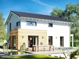 Fertighaus Balance von Fingerhut Haus Schlüsselfertig ab 463021€, Satteldach-Klassiker Außenansicht 1