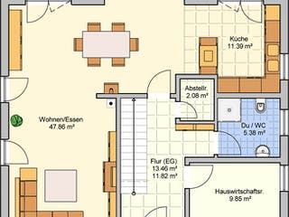 Fertighaus Locca von Fingerhut Haus Schlüsselfertig ab 476741€, Satteldach-Klassiker Grundriss 1