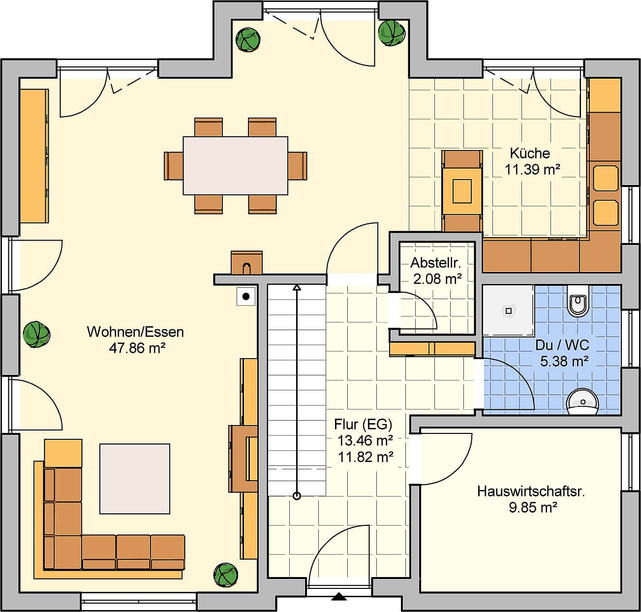 Fertighaus Locca von Fingerhut Haus Schlüsselfertig ab 476741€, Satteldach-Klassiker Grundriss 1