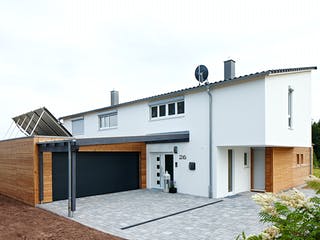 Fertighaus Ibiza von Rems-Murr-Holzhaus Ausbauhaus ab 441508€, Pultdachhaus Außenansicht 2