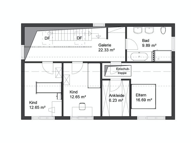 Fertighaus Korntal von Rems-Murr-Holzhaus Schlüsselfertig ab 454000€, Satteldach-Klassiker Grundriss 2