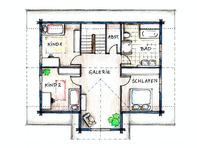 Blockhaus Rosengarten von Rems-Murr-Holzhaus Schlüsselfertig ab 564000€, Blockhaus Grundriss 2