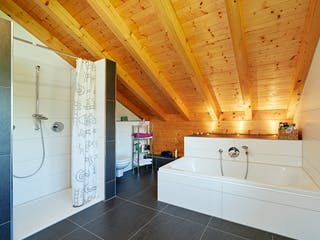 Blockhaus Rosengarten von Rems-Murr-Holzhaus Ausbauhaus ab 372635€, Blockhaus Innenansicht 2