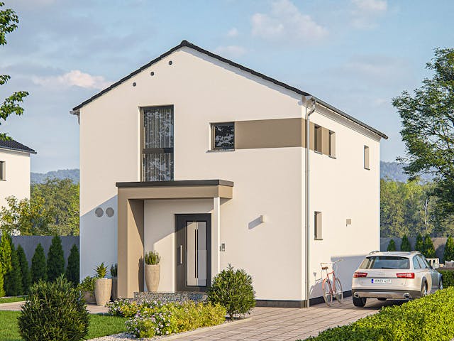 Fertighaus Clou 100 von RENSCH-HAUS Schlüsselfertig ab 313086€, Satteldach-Klassiker Außenansicht 1