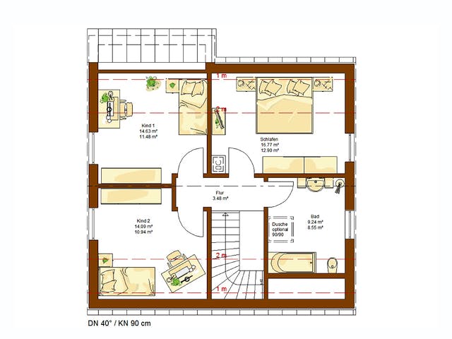 Fertighaus Clou 125 von RENSCH-HAUS Schlüsselfertig ab 310980€, Satteldach-Klassiker Grundriss 2