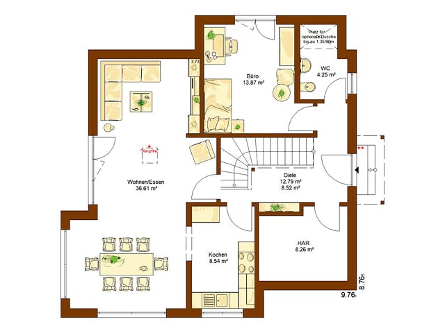 Fertighaus CLOU 134 von RENSCH-HAUS Schlüsselfertig ab 380053€, Satteldach-Klassiker Grundriss 1