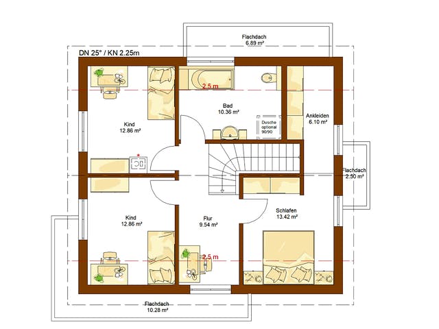 Fertighaus CLOU 134 von RENSCH-HAUS Schlüsselfertig ab 380053€, Satteldach-Klassiker Grundriss 2