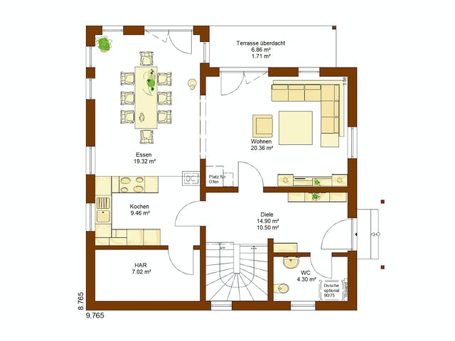 Fertighaus CLOU 135 Walmdach von RENSCH-HAUS Schlüsselfertig ab 385770€, Stadtvilla Grundriss 1