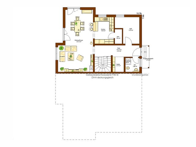 Fertighaus Clou 136.1 von RENSCH-HAUS Schlüsselfertig ab 376000€, Satteldach-Klassiker Grundriss 1