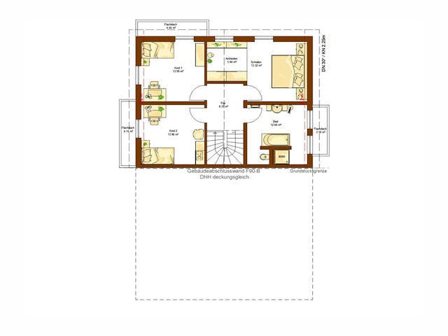 Fertighaus Clou 136.1 von RENSCH-HAUS Schlüsselfertig ab 376000€, Satteldach-Klassiker Grundriss 2