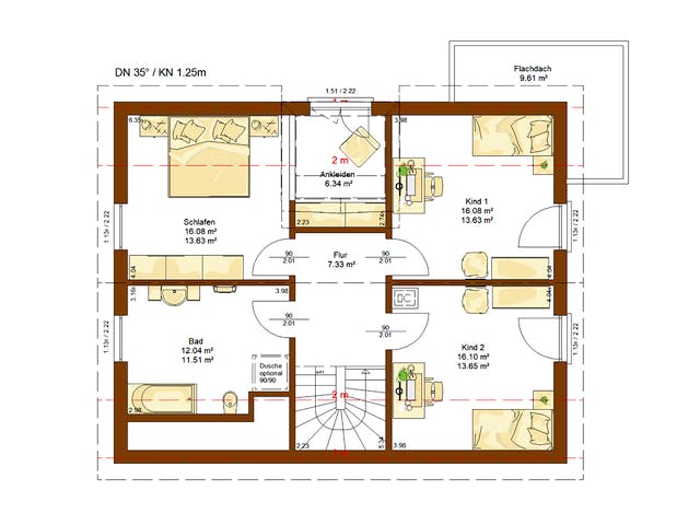 Fertighaus CLOU 156 von RENSCH-HAUS Schlüsselfertig ab 389651€, Satteldach-Klassiker Grundriss 2