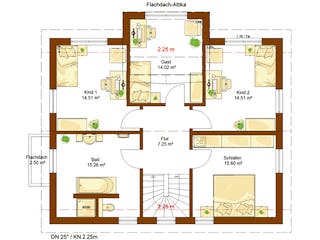 Fertighaus Clou 158 von RENSCH-HAUS Schlüsselfertig ab 415509€, Satteldach-Klassiker Grundriss 2