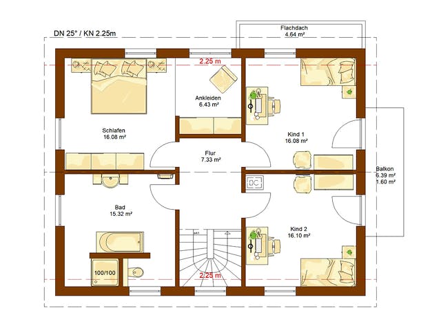 Fertighaus CLOU 159 von RENSCH-HAUS Schlüsselfertig ab 412568€, Satteldach-Klassiker Grundriss 2