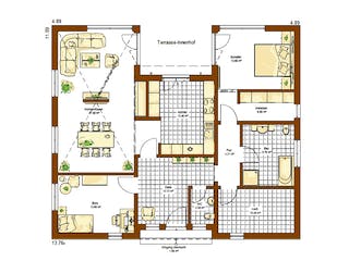 Fertighaus Bungalow Liberty M von RENSCH-HAUS, Bungalow Grundriss 1