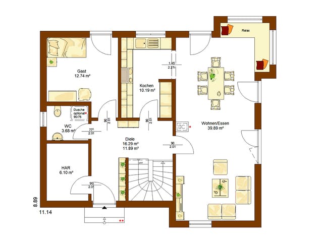 Fertighaus Life 159 von RENSCH-HAUS Schlüsselfertig ab 407905€, Satteldach-Klassiker Grundriss 1