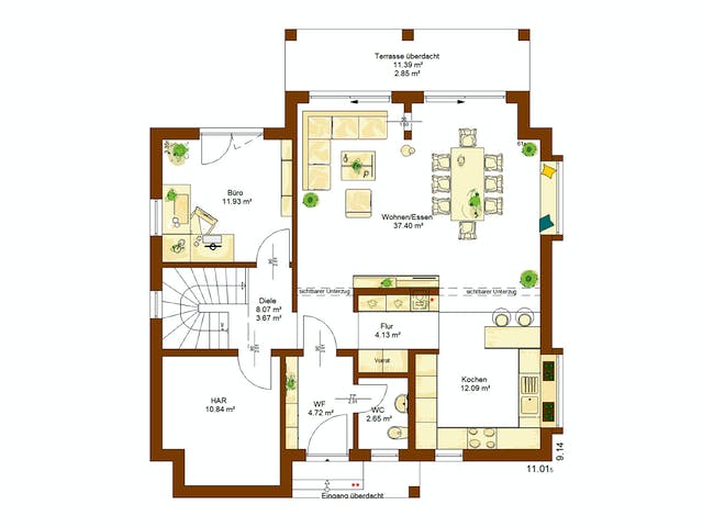 Fertighaus Life 160 von RENSCH-HAUS Schlüsselfertig ab 444519€, Satteldach-Klassiker Grundriss 1