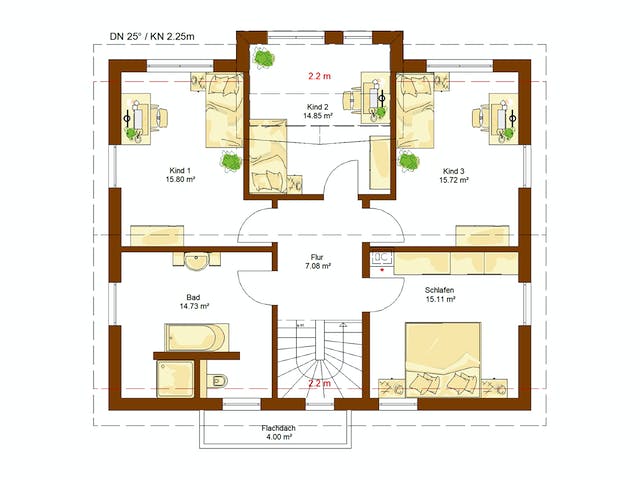 Fertighaus Life 165 von RENSCH-HAUS Schlüsselfertig ab 439842€, Satteldach-Klassiker Grundriss 2