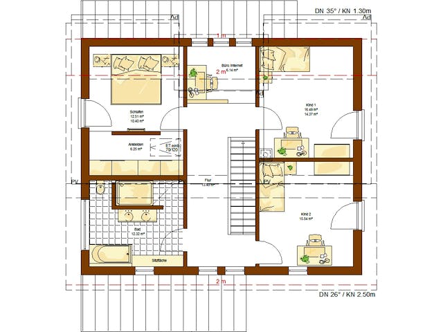 Fertighaus MH Avenio von RENSCH-HAUS, Pultdachhaus Grundriss 2