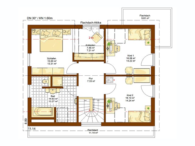 Fertighaus MH Kopenhagen von RENSCH-HAUS, Satteldach-Klassiker Grundriss 2