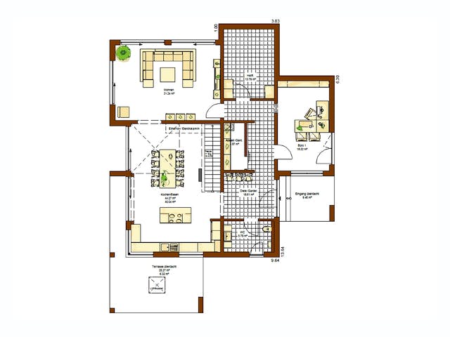 Fertighaus MH San Diego von RENSCH-HAUS, Cubushaus Grundriss 1