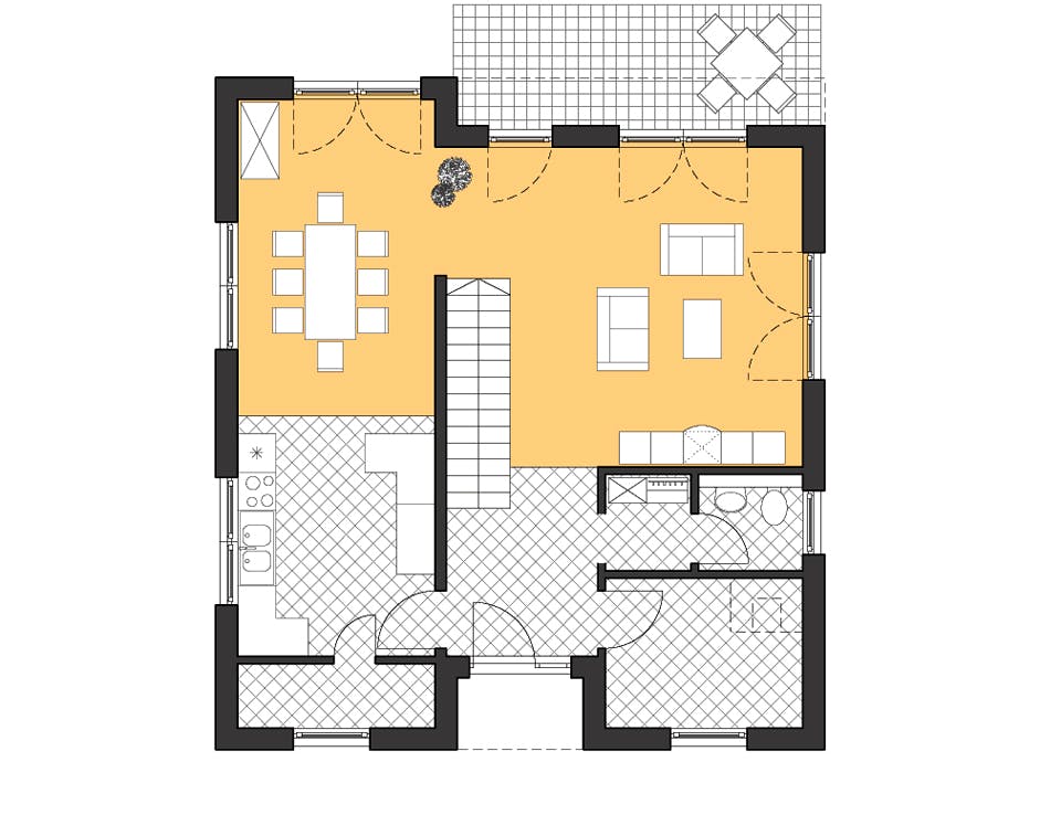 Massivhaus Cubatur 155 von ROTH-MASSIVHAUS Schlüsselfertig ab 375300€, Cubushaus Grundriss 1