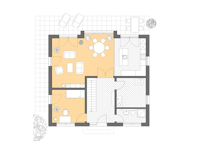 Massivhaus Haus Hamburg von ROTH MASSIVHAUS Schlüsselfertig ab 375600€, Satteldach-Klassiker Grundriss 1