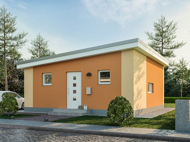 Massivhaus Minimassiv-Haus Poel von ROTH MASSIVHAUS Schlüsselfertig ab 185700€, Bungalow Außenansicht 1
