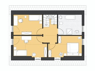 Massivhaus Haus Stade von ROTH-MASSIVHAUS Schlüsselfertig ab 271300€, Satteldach-Klassiker Grundriss 2