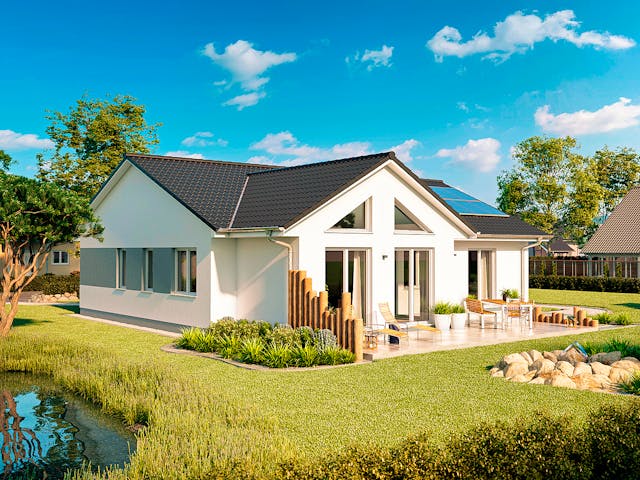 Massivhaus Bungalow Usedom von ROTH MASSIVHAUS Schlüsselfertig ab 341000€, Bungalow Außenansicht 1