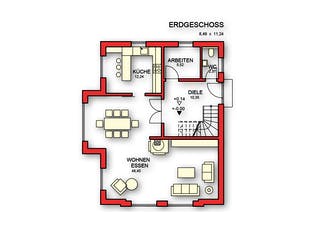 Massivhaus Klassik von Rothdach, Satteldach-Klassiker Grundriss 1