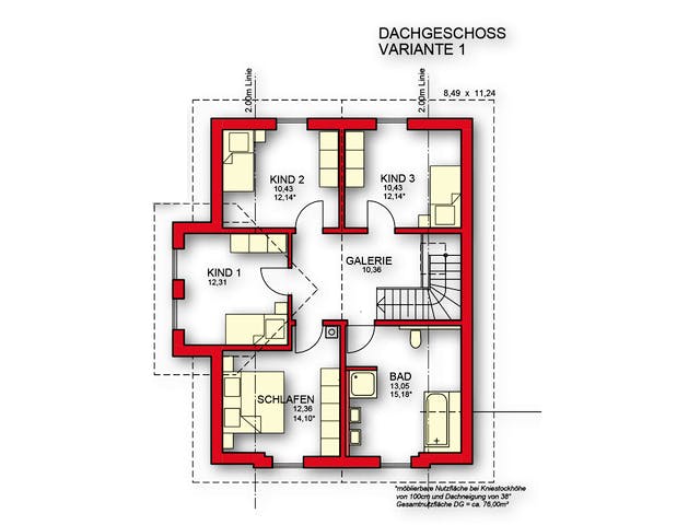 Massivhaus Klassik von Rothdach, Satteldach-Klassiker Grundriss 2