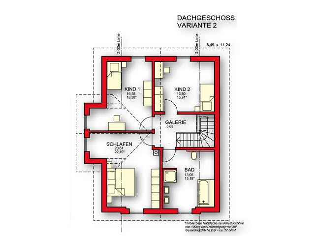 Massivhaus Klassik von Rothdach, Satteldach-Klassiker Grundriss 3